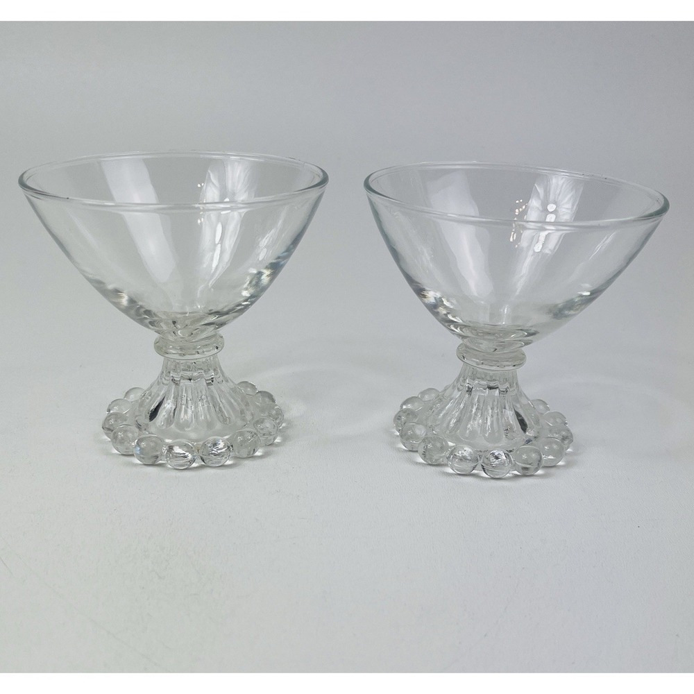 Vintage Anchor Hocking Boopie Bubble Bottom Dessert Cups Glasses Set Of 2